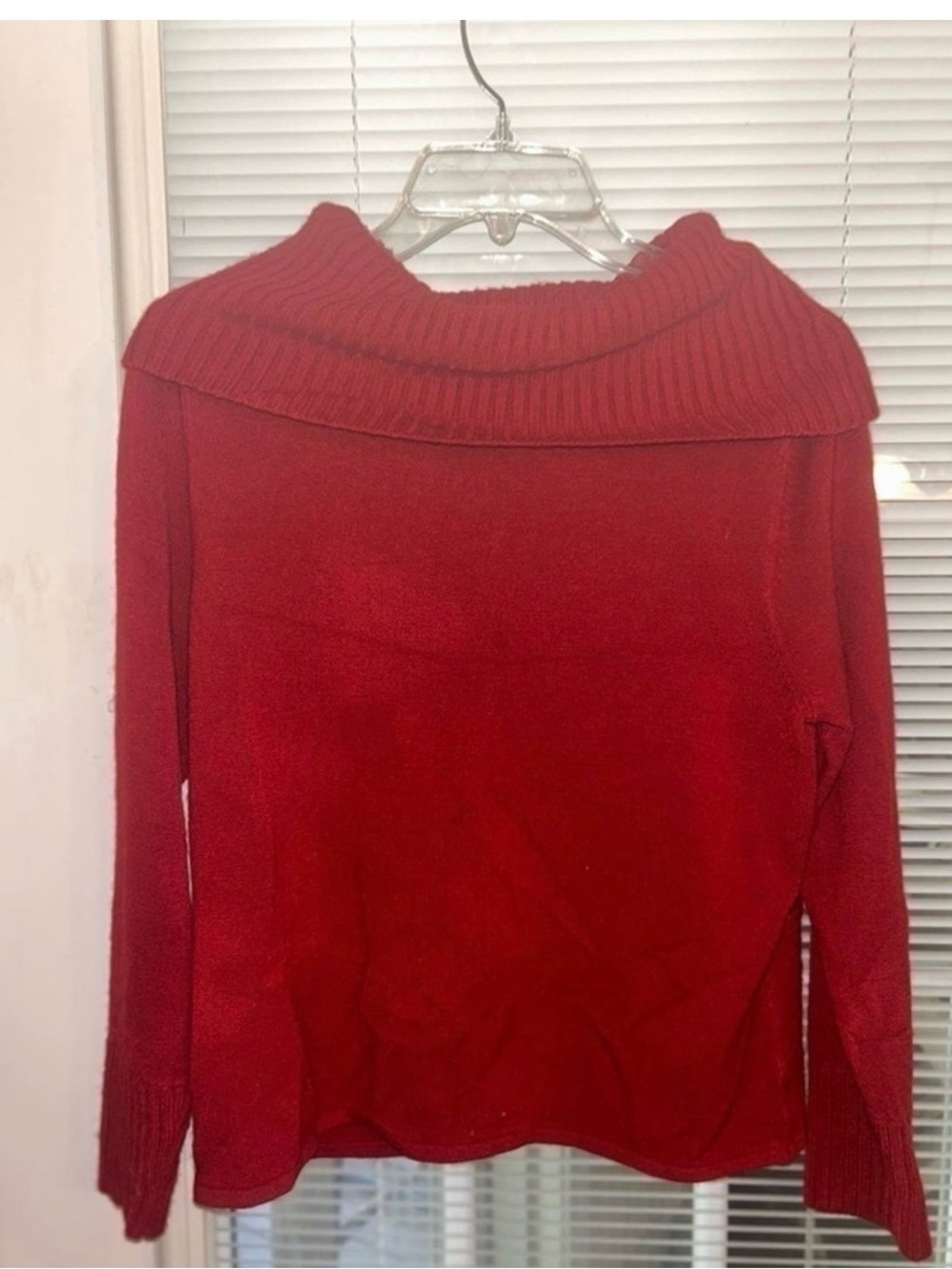 Vintage Norton McNaughton Red Cowl Neck Sweater LP - Picture 5 of 7